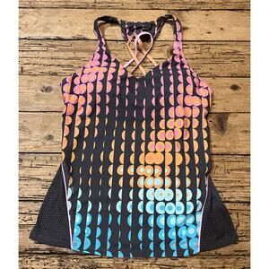 Trina Turk Recreation Womens Size M multicolor cross strap swim top